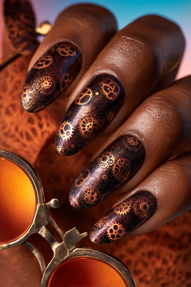 Steampunk Charm Look Nails - photo 2