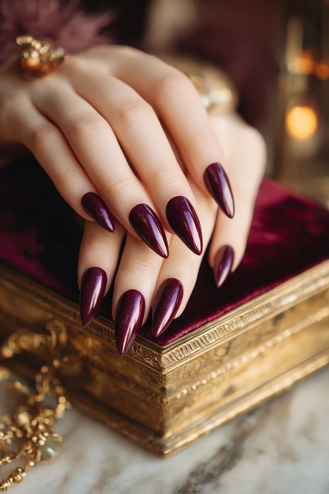Modern Mini Stiletto Silhouette Nails