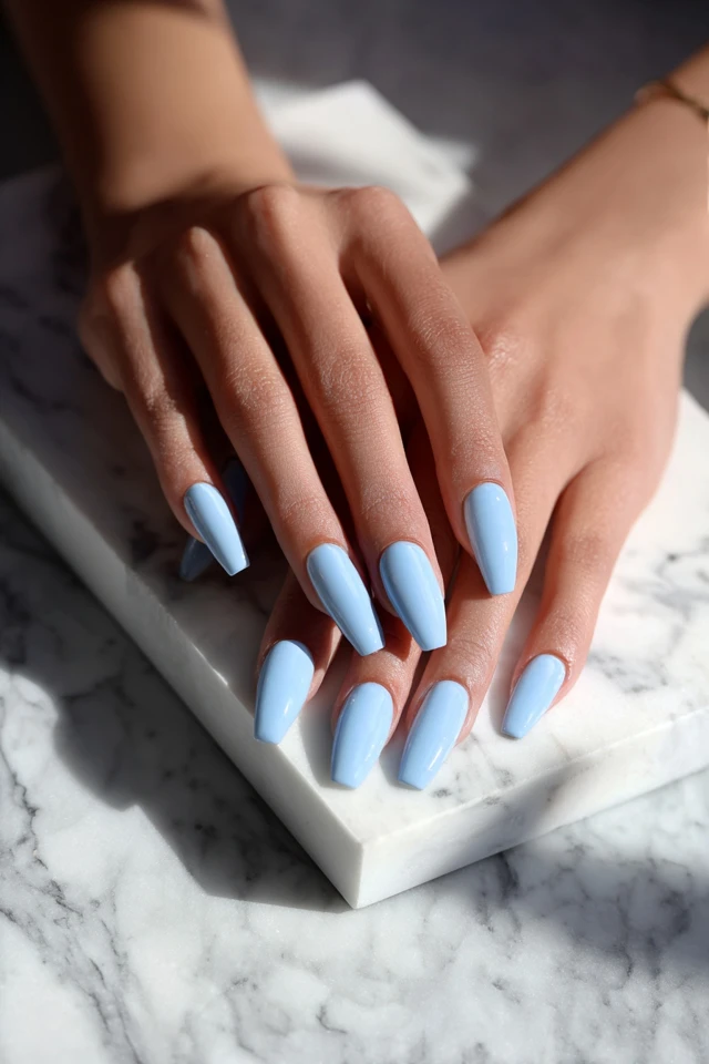 Refined Long Coffin Artistry Nails