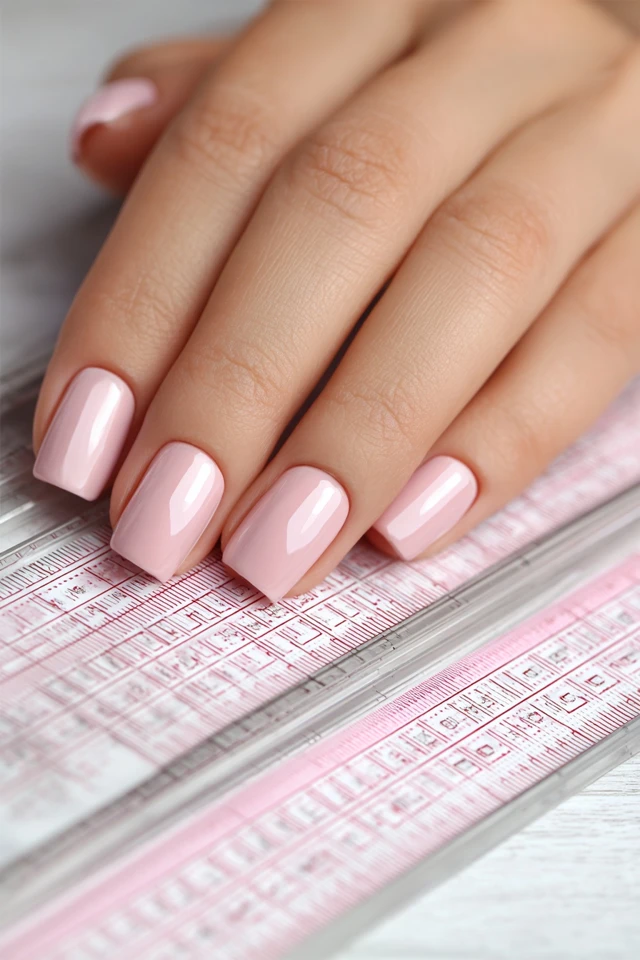 Polished Angular Square Silhouette Nails