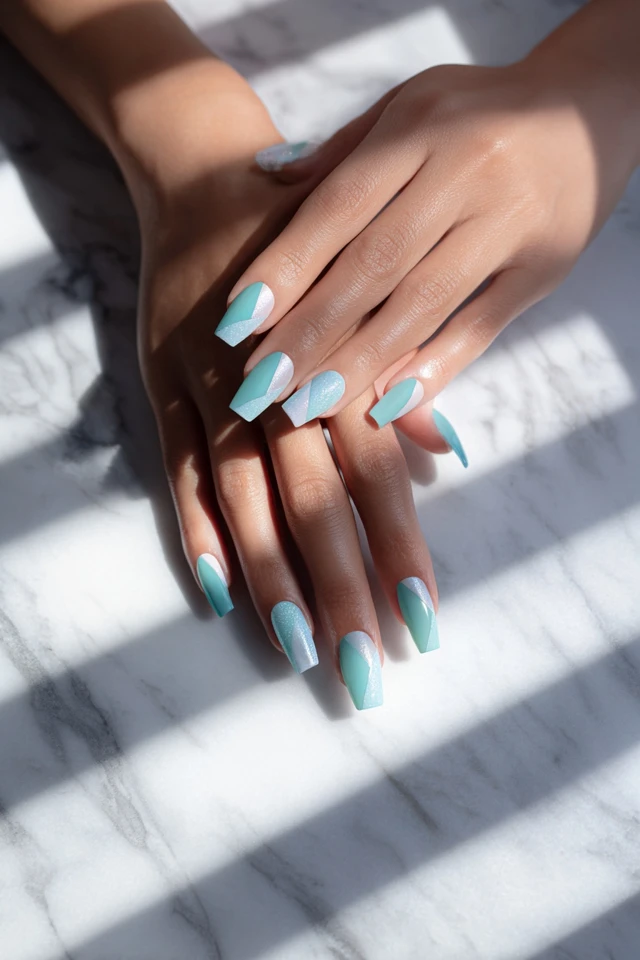 Striking Oblique Coffin Design Nails - photo 2