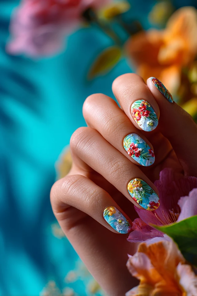 Tropical Summer Symphony Nails