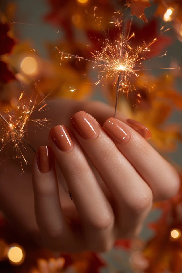 Maple Fall Glow Nails - photo 2