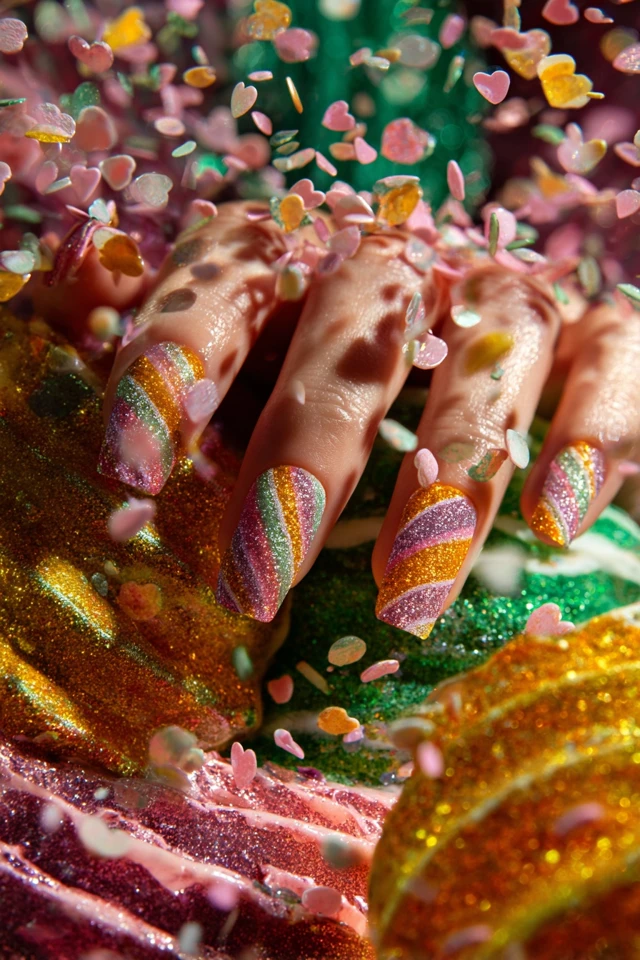 Vivid National Ice Cream Day Glam Nails - photo 3