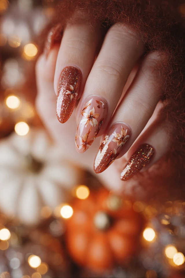 Amber Fall Elegance Nails - photo 3