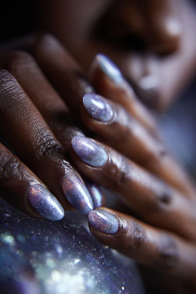 Celestial Matte Gradient Fade Glam Nails - photo 2