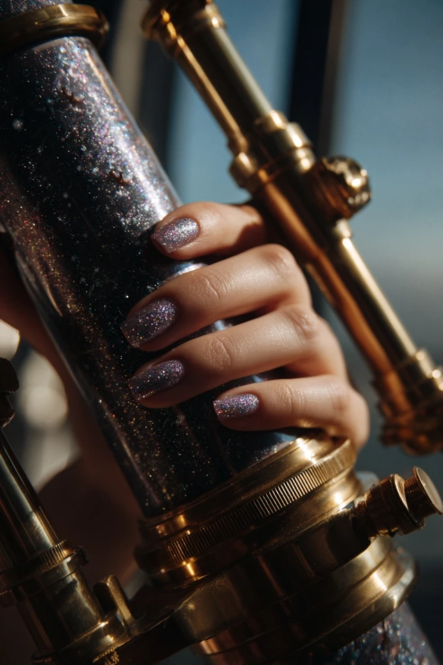 Celestial Galaxy Flake Nails - photo 3