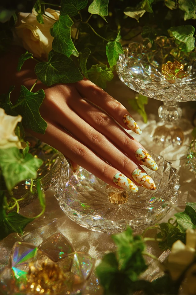 Opulent Tortoiseshell Glam Nails - photo 2