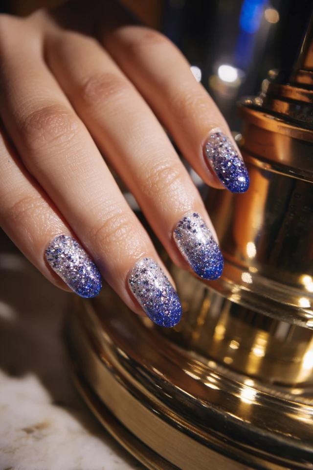 Stellar Ombre Airbrush Glam Nails - photo 2