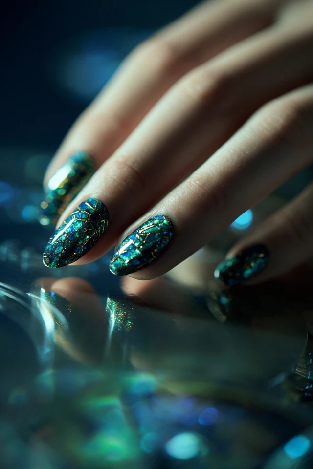 Magnetic Gold Leaf Foil Nails - photo 3