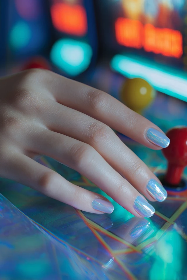 Iridescent Grunge Foil Vision Nails - photo 3