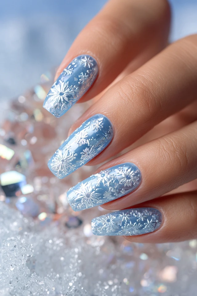 Snow Queen Look Nails - photo 3