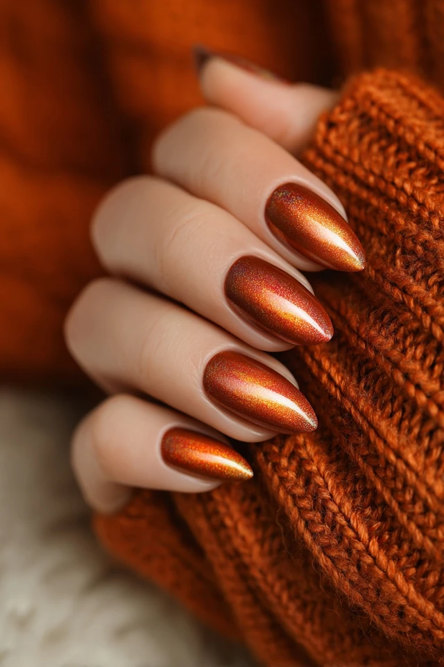 Copper Glow Design Nails - photo 3