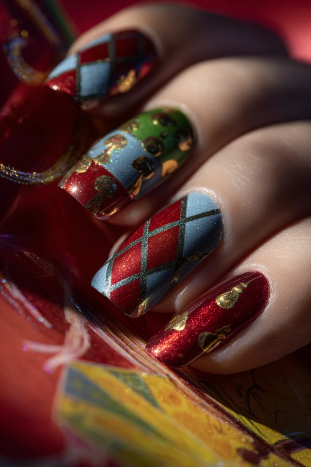 Harlequin Fun Design Nails - photo 3