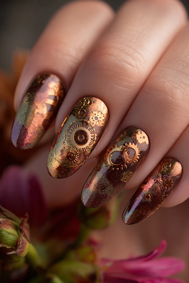 Steampunk Charm Look Nails - photo 3