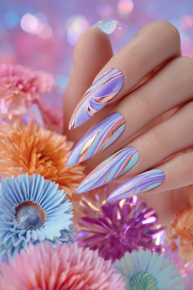 Retro Futurism Aesthetic Nails - photo 3