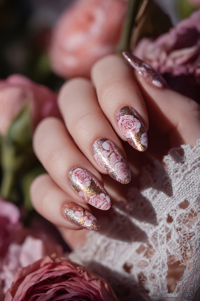 Romantic Rose Design Nails - photo 2
