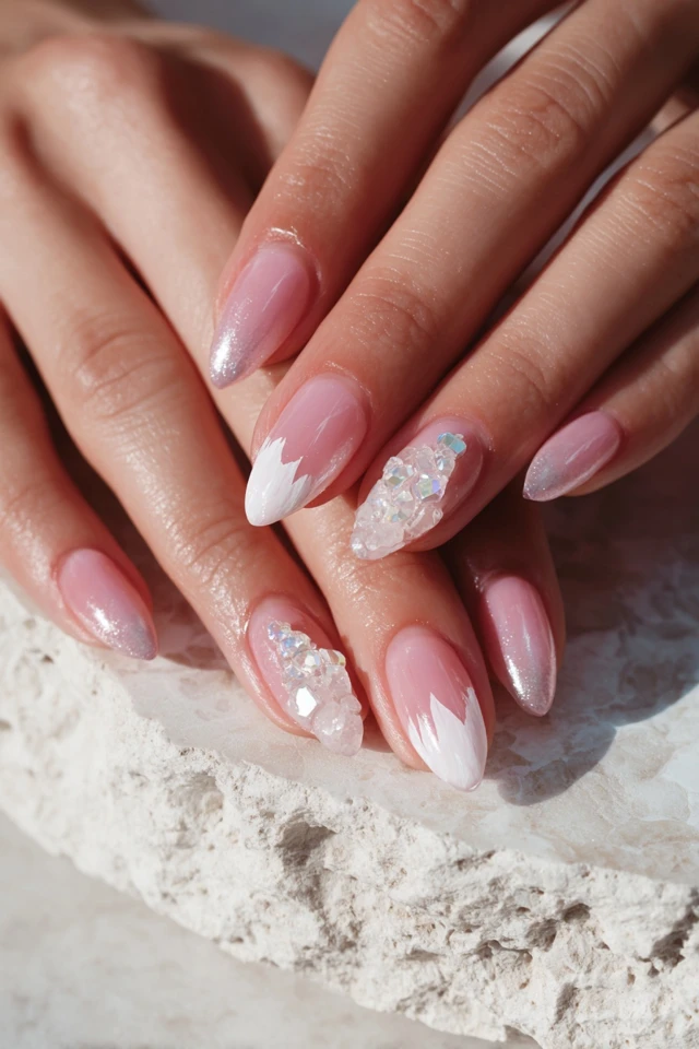 Dramatic Mountain Peak Silhouette Nails - photo 3