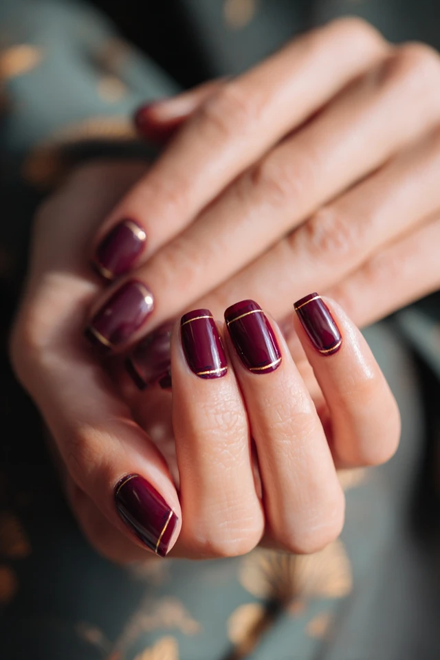 Polished Art Deco Edge Geometry Nails - photo 3