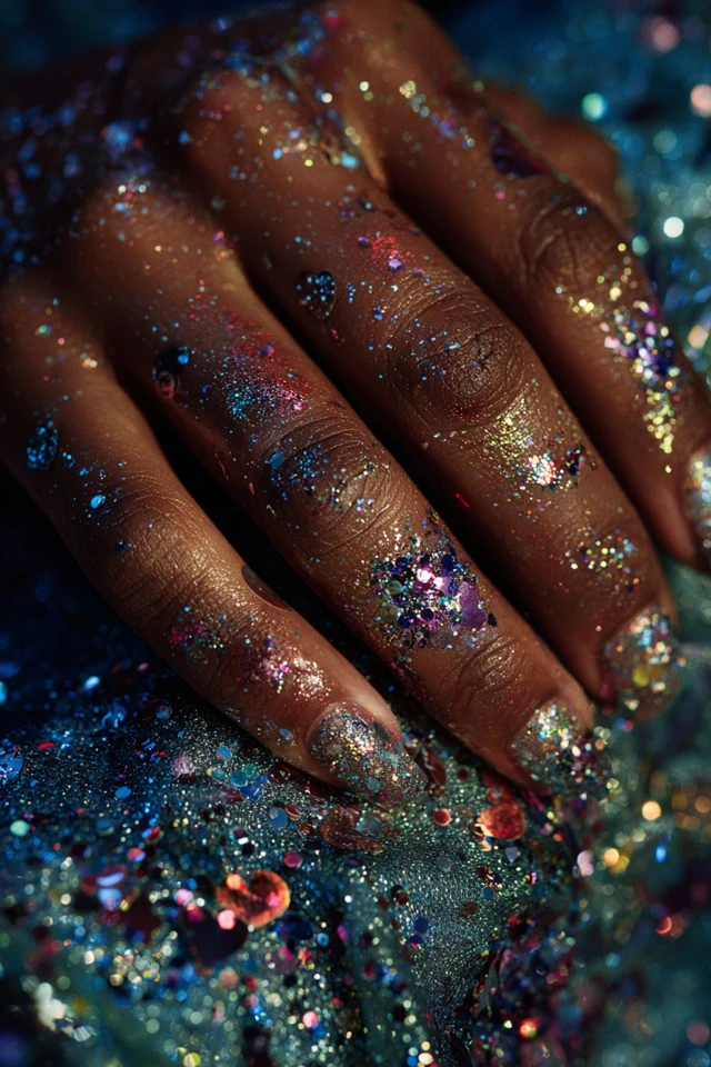 Festive Veterans Day Palette Nails - photo 3