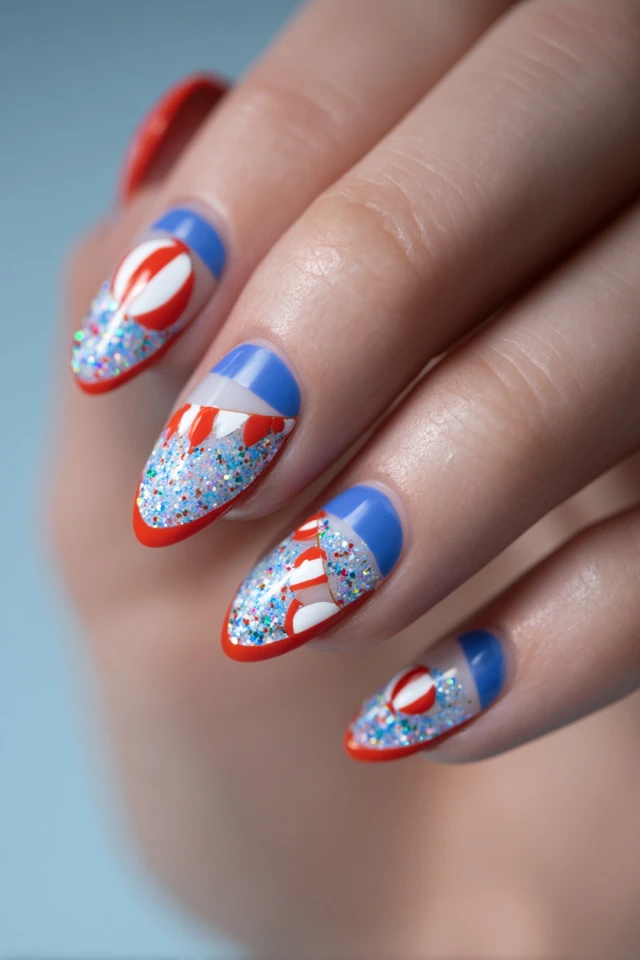 Celebration Canada Day Nails - photo 4