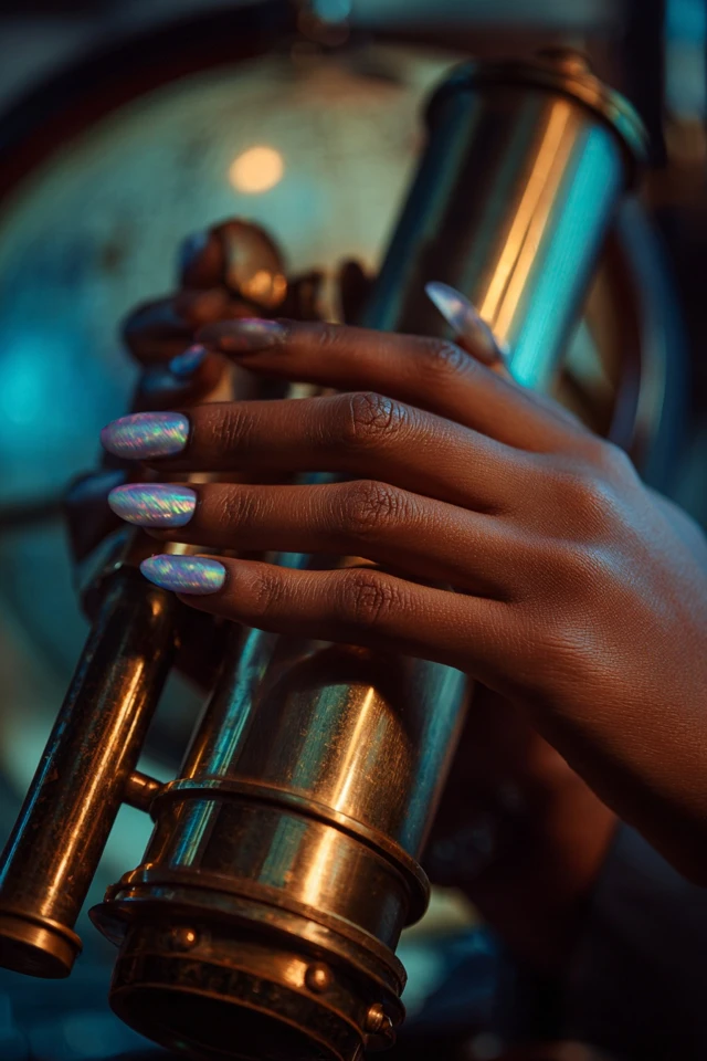 Stellar Rainbow Holo Film Design Nails - photo 4