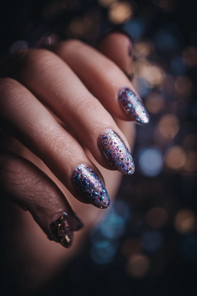 Celestial Galaxy Flake Nails - photo 4