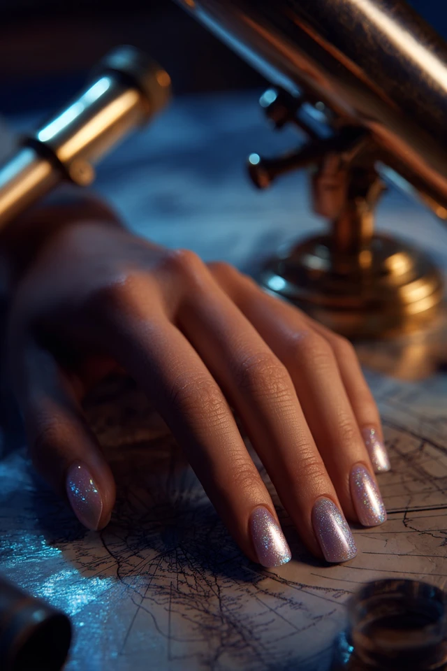 Galactic French Reverse Vision Nails