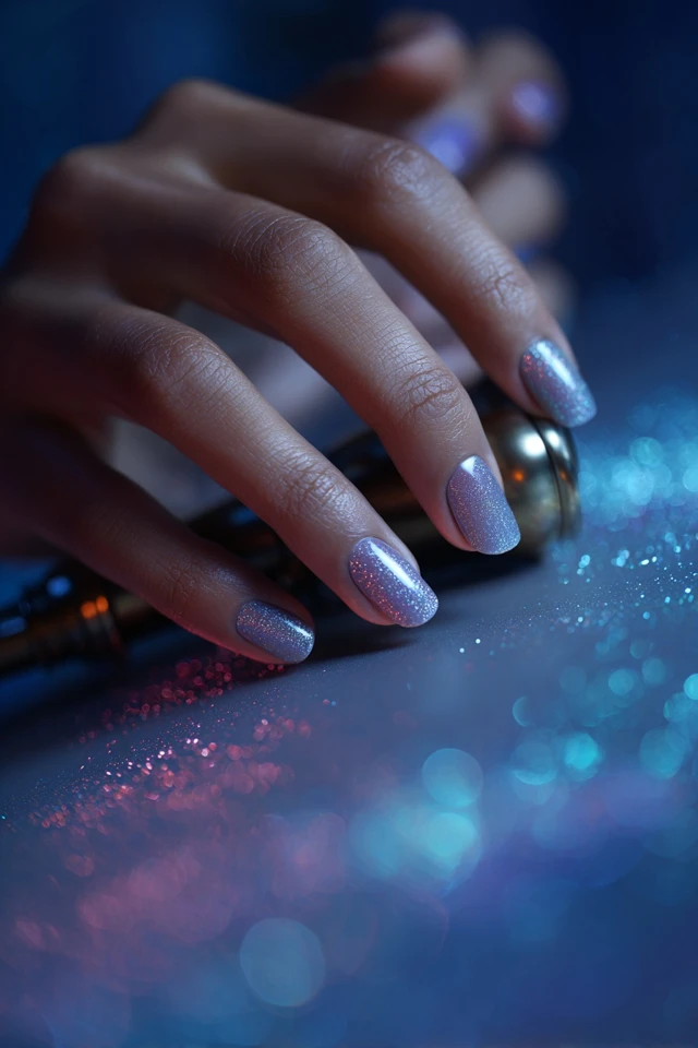 Stellar Ombre Airbrush Glam Nails - photo 3