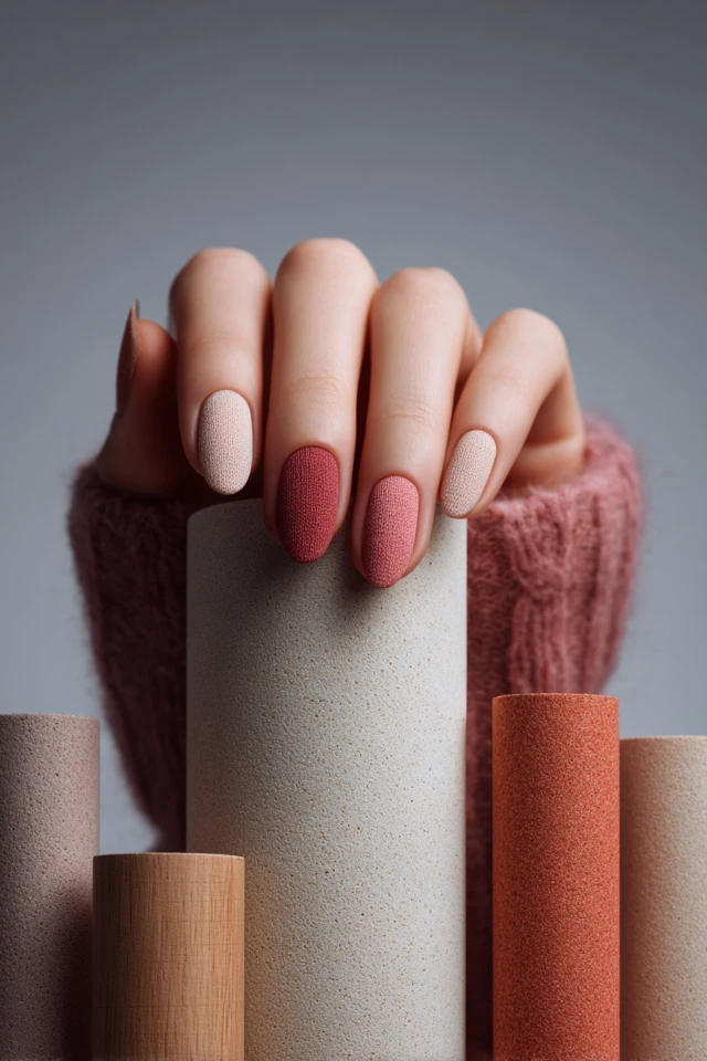 Modern Sweater Texture Nails - photo 4