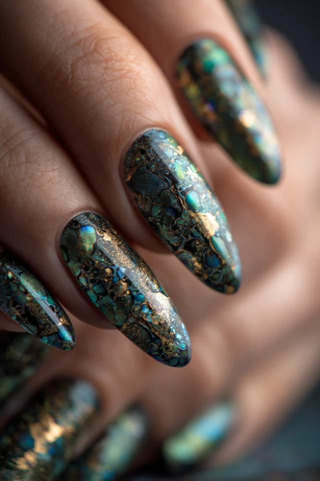 Magnetic Gold Leaf Foil Nails - photo 4
