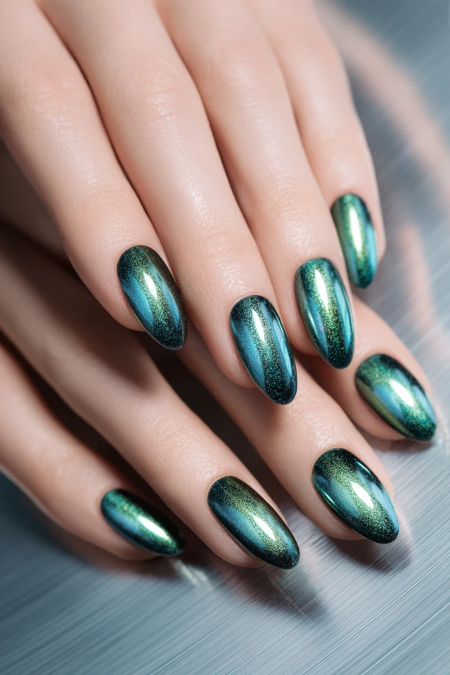 Chic Magnetic Cat-Eye Glam Nails - photo 4