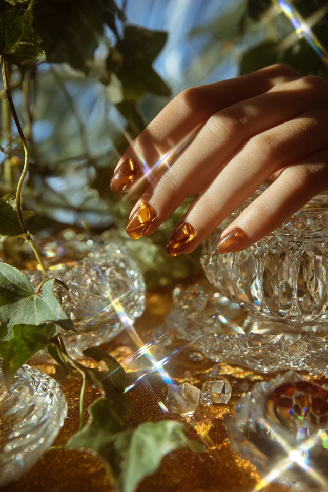 Opulent Tiger Eye Gel Nails - photo 4