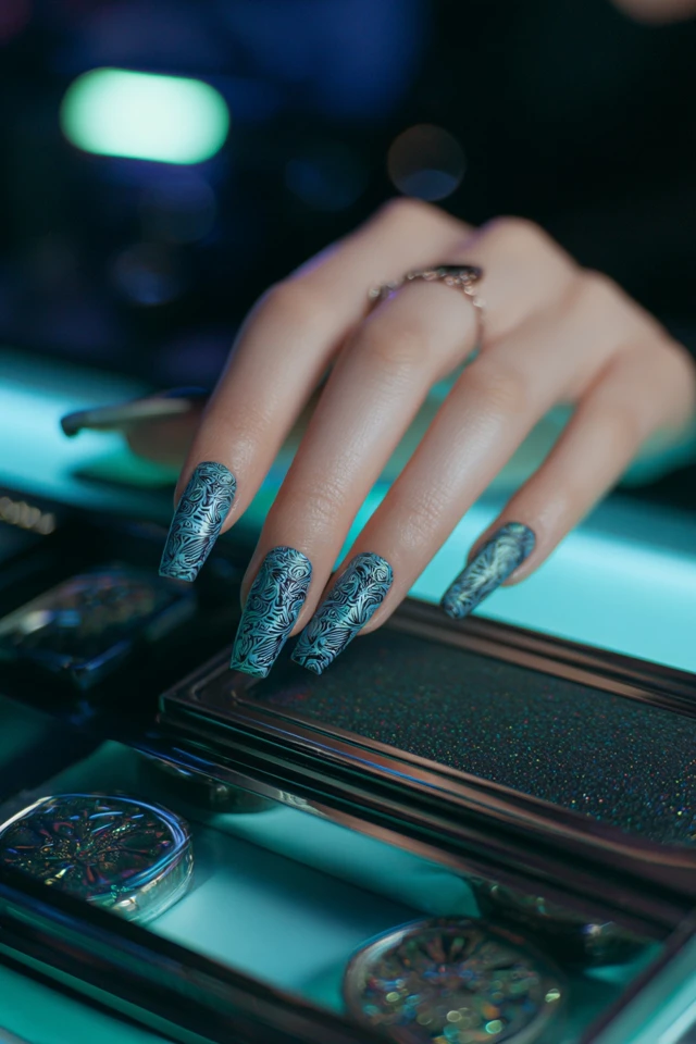 Magnetic Sweater Texture Glam Nails - photo 4