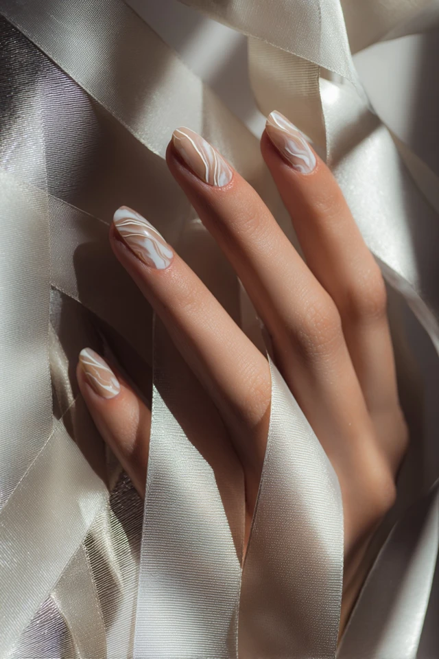 Refined Blooming Marble Design Nails - photo 4