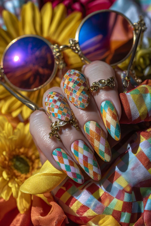 Harlequin Fun Mood Nails - photo 4