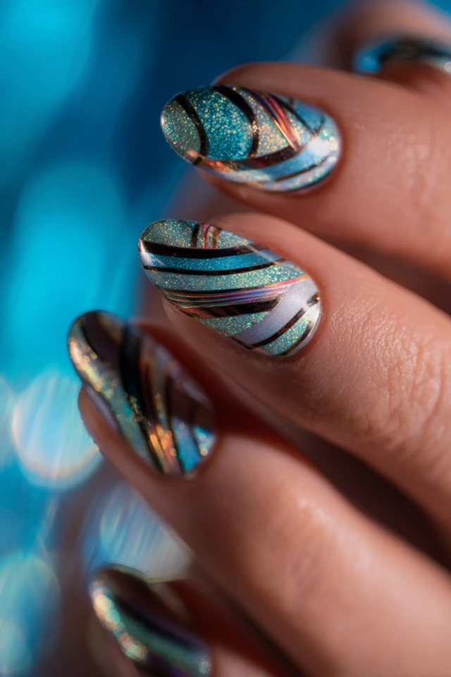 Retro Futurism Mood Nails - photo 3