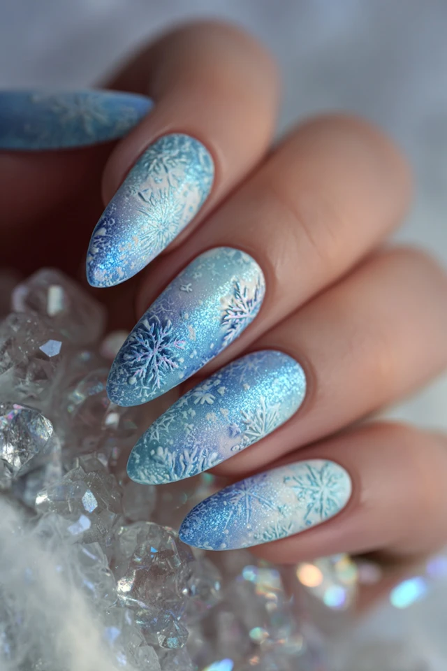 Snow Queen Look Nails - photo 4