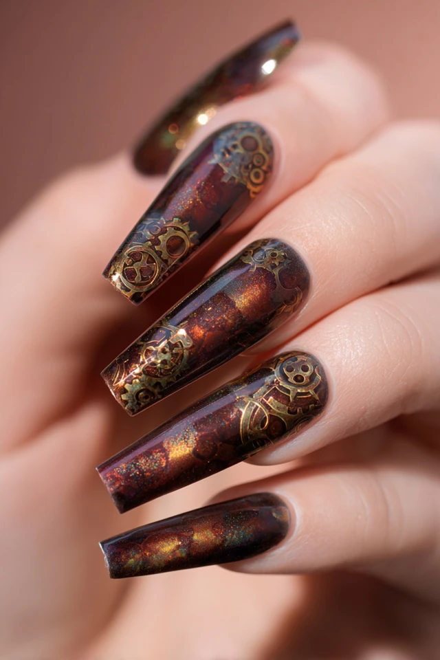 Steampunk Charm Mood Nails - photo 4