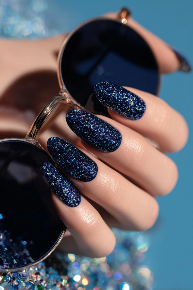 Sapphire Spark Aesthetic Nails - photo 3