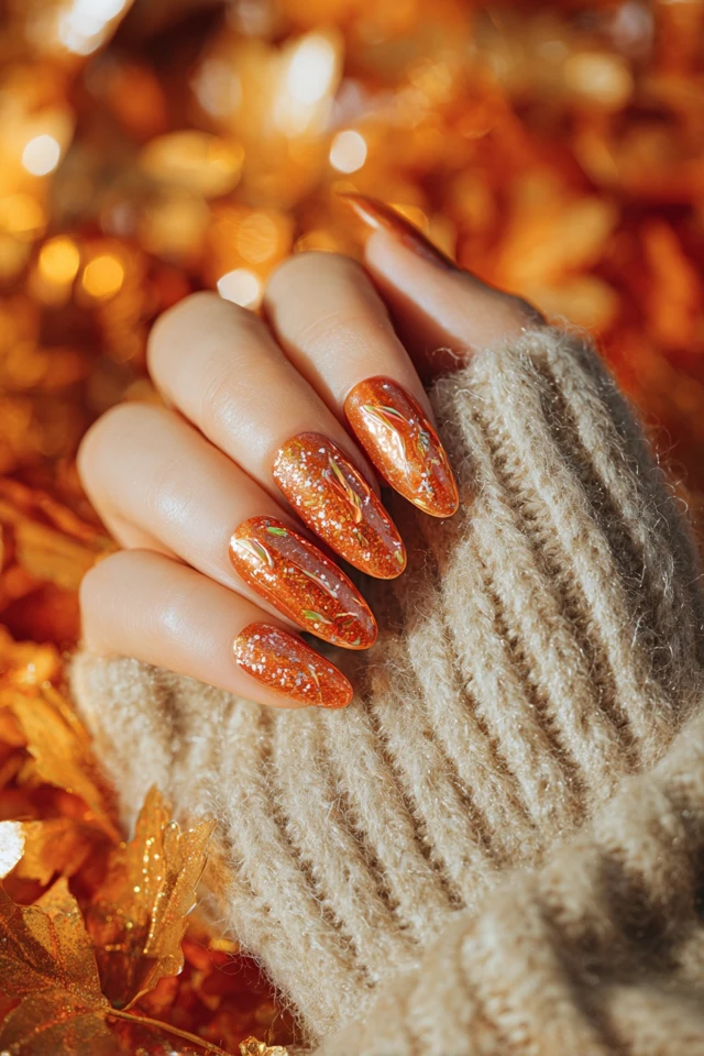 Pumpkin Autumn Vibes Nails - photo 4