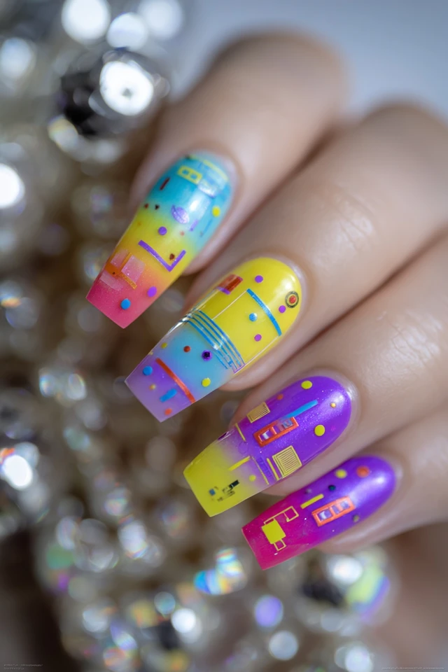 Electric Pop Look Nails - photo 4