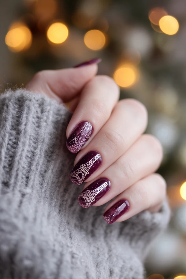 Polished Eiffel Silhouette Nails - photo 3