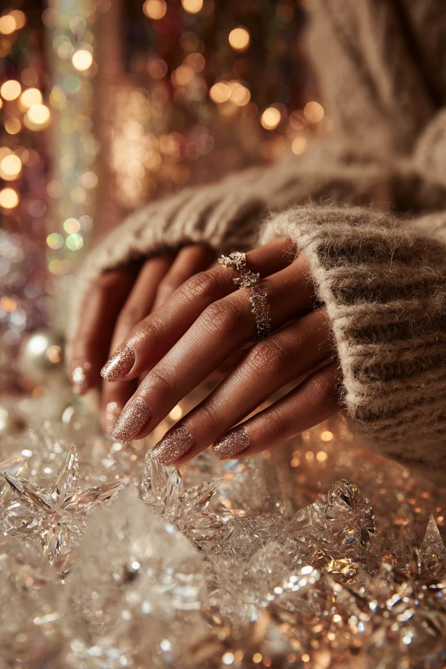 Gingerbread Winter Glow Nails - photo 4