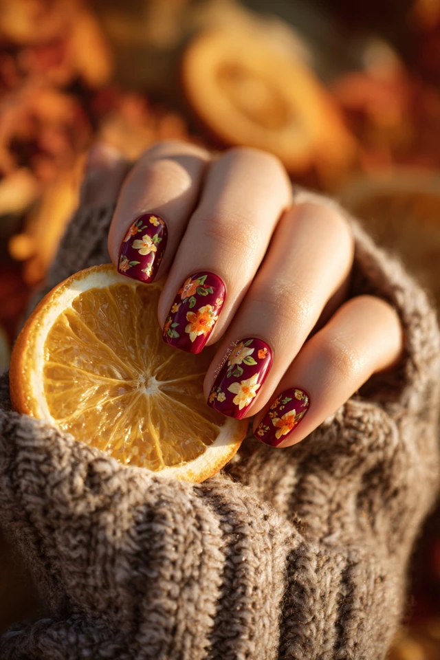 Cranberry Autumn Dream Nails - photo 4