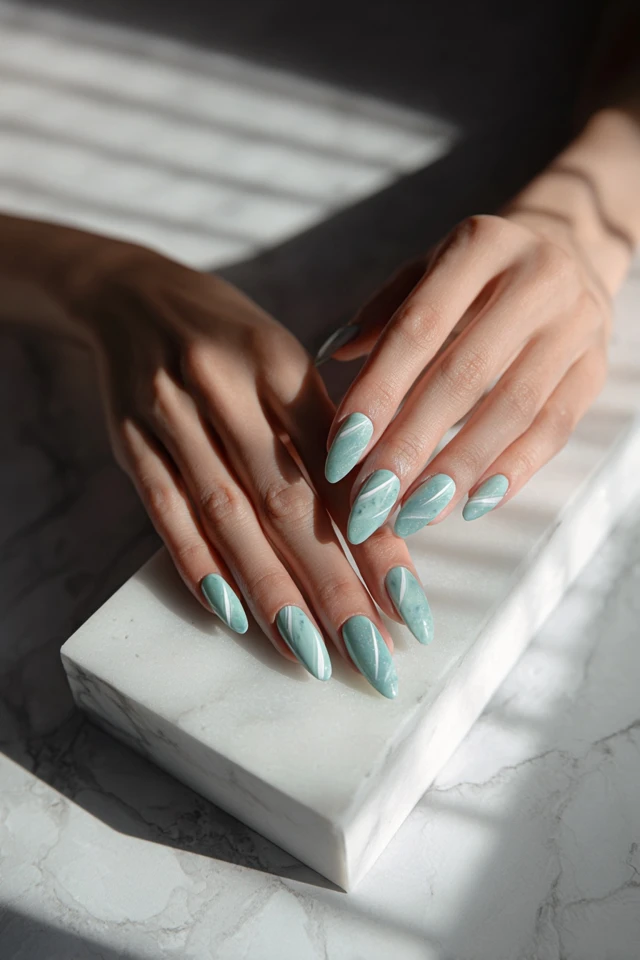 Striking Oblique Coffin Design Nails - photo 4
