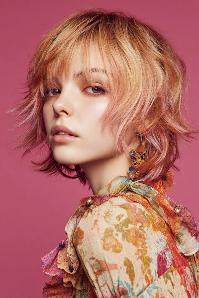 Shoulder-Length Feathered Haircut