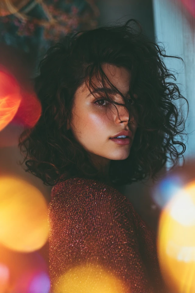 Shoulder-Length Curly Haircut