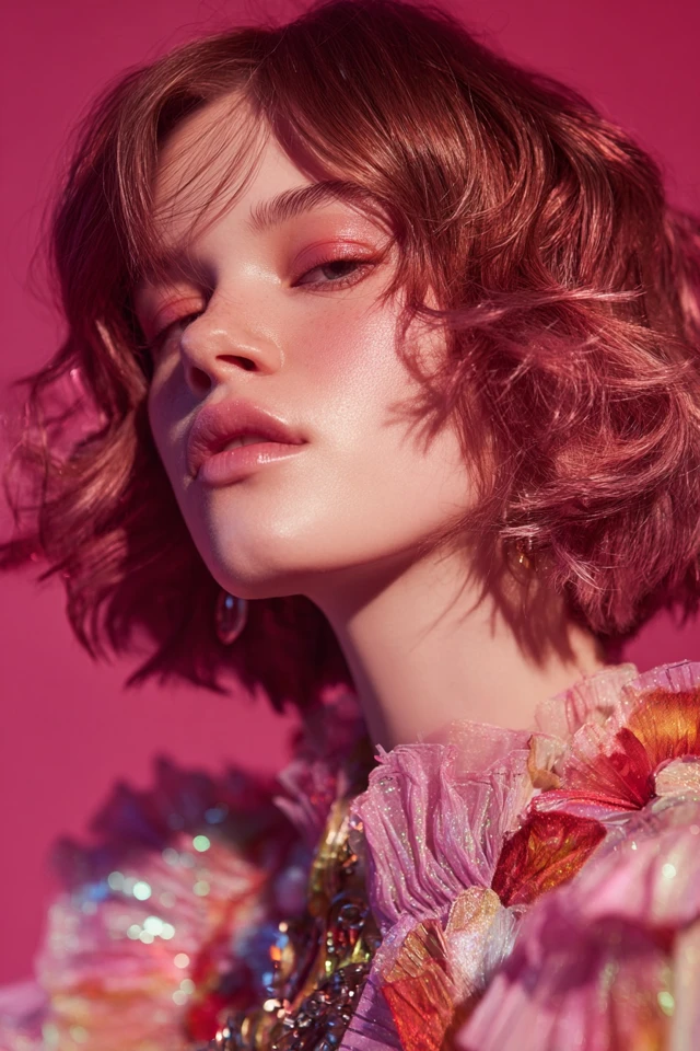 Medium Wavy Haircut Soft Glam