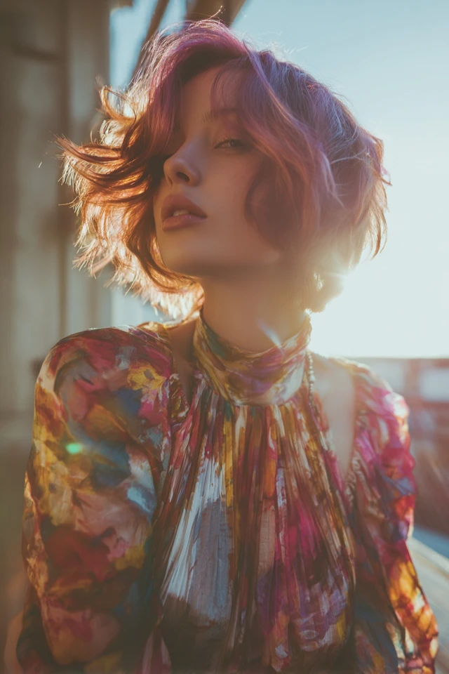 Shoulder-Length Textured Haircut